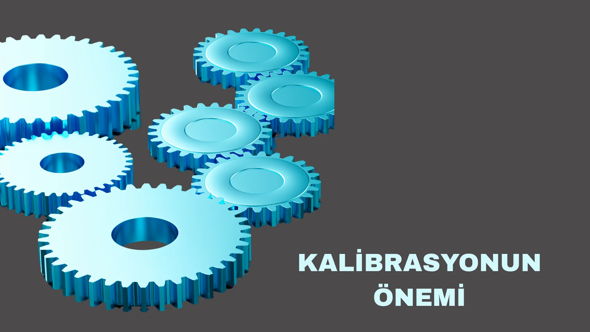 Kalibrasyonun endüstrideki önemini vurgulayan mavi dişli çark illüstrasyonu